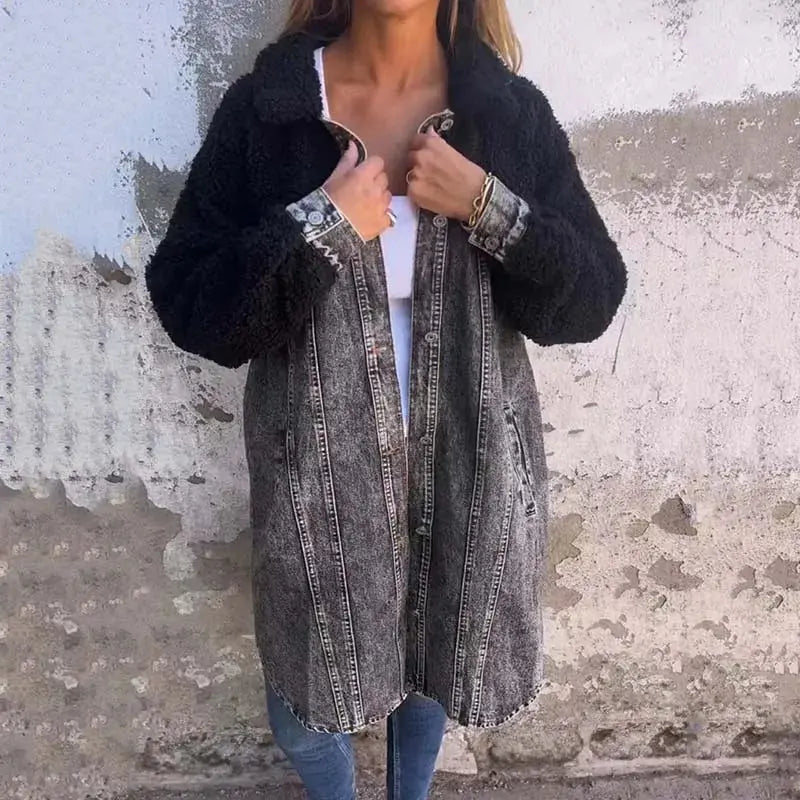 Charlotte - Denim Sherpa Jacket